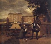 John Rose,the royal gardener,presenting a pineapple to Charles ii before a fictitious garden unknow artist